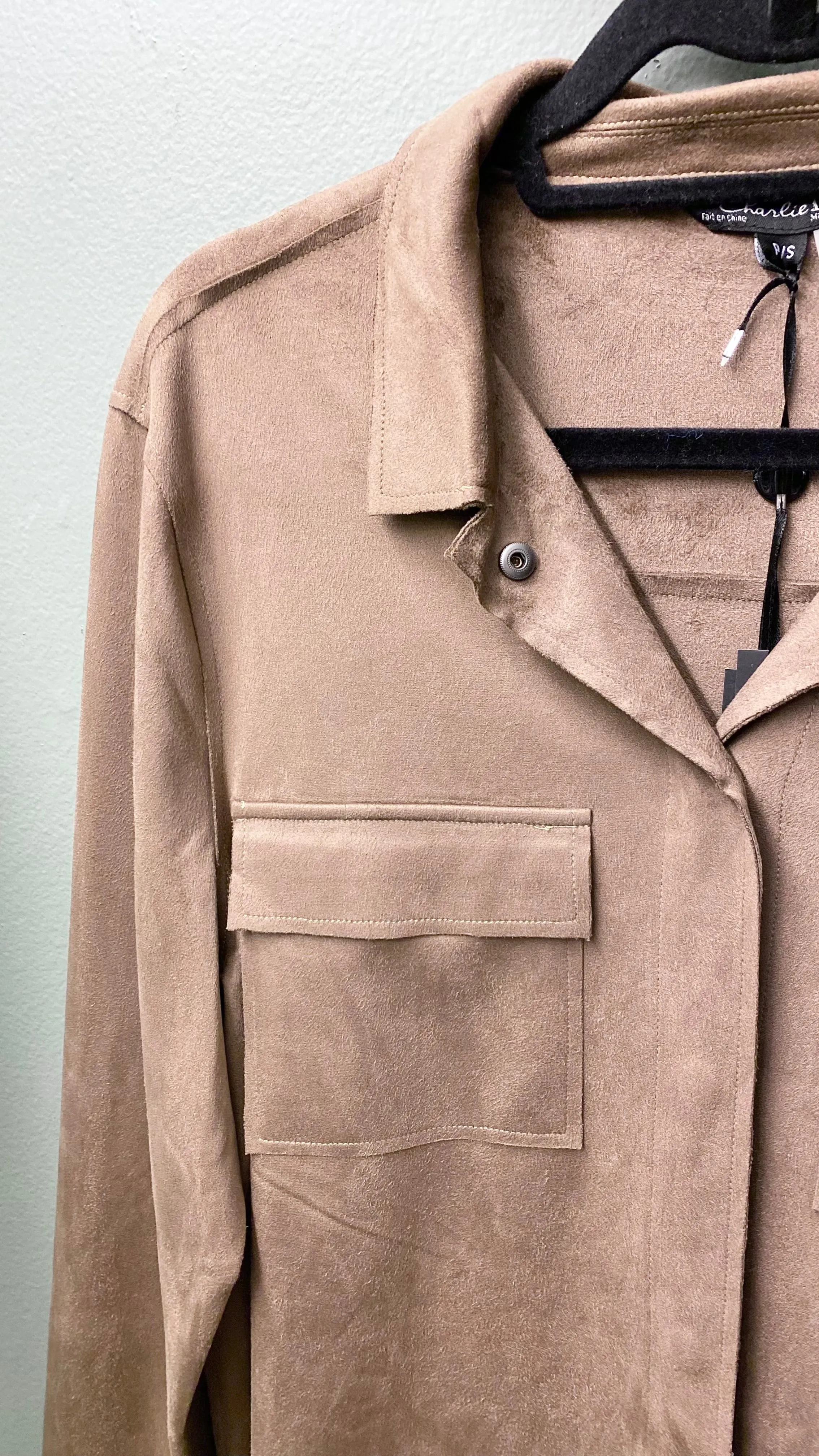 * Charlie B Suede Shirt Jacket