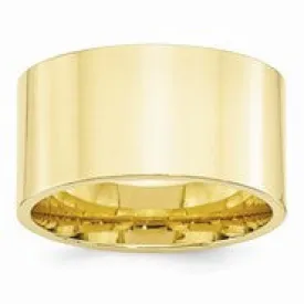 10k Yellow Gold 12mm Standard Flat Comfort Fit Wedding Band Ring