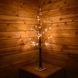 125cm Christmas LED Brown Lifelike Tree with Snow (48 Warm White LED Lights)