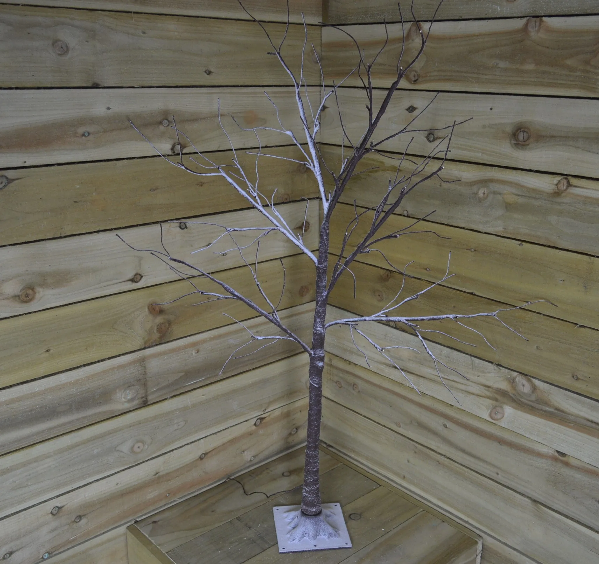 1.25m Indoor /Outdoor Tree With Snow Warm White LED Lights Christmas Decoration