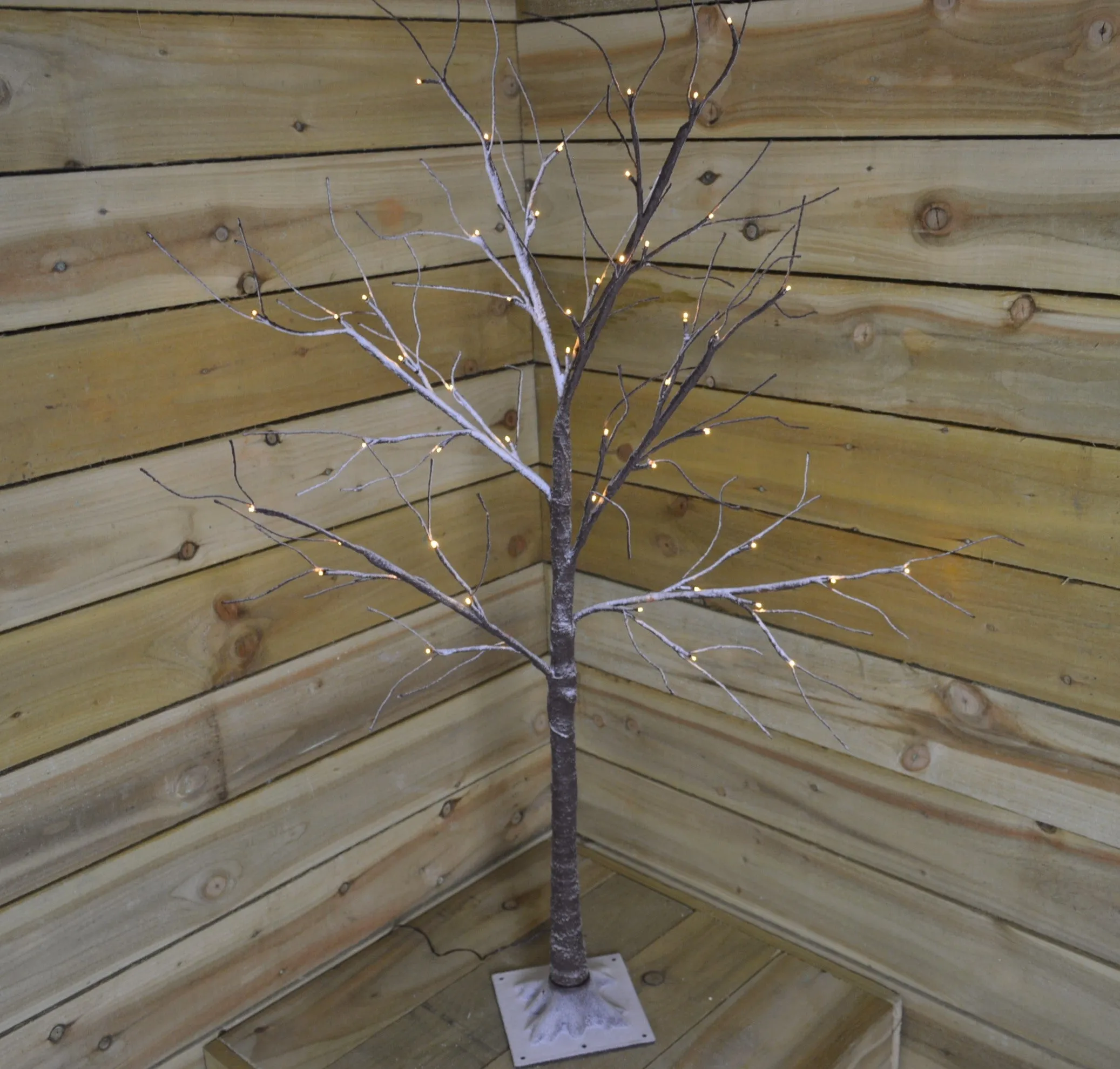 1.25m Indoor /Outdoor Tree With Snow Warm White LED Lights Christmas Decoration