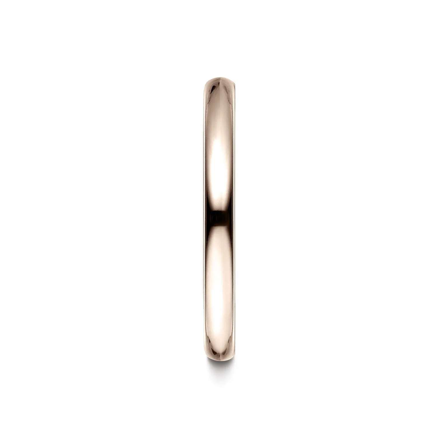14k Rose Gold 2.5 Mm Slightly Domed Standard Comfort-fit Ring