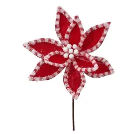 22" Red & White Candy Poinsettia Set Of 6