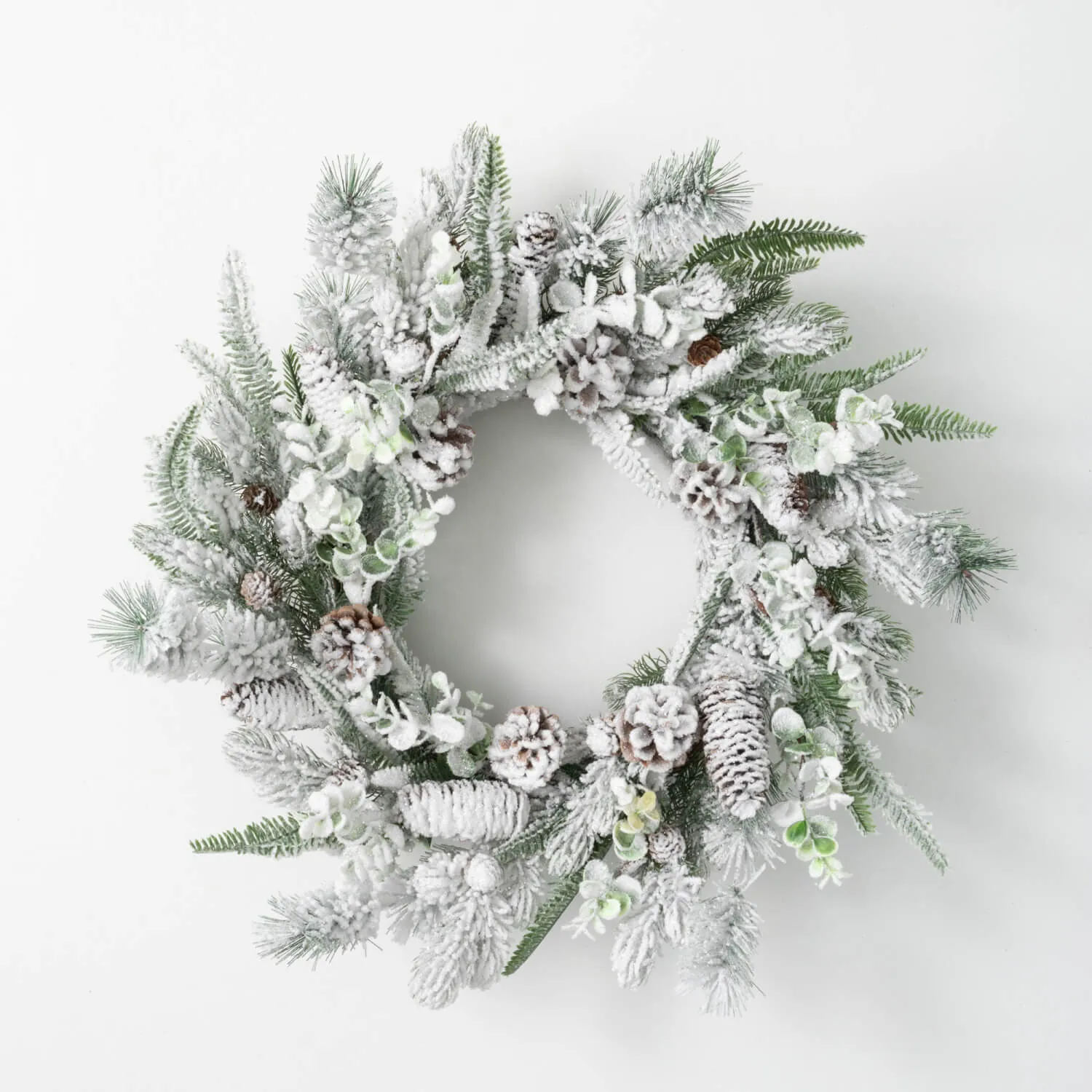 24" Flocked Pine Wreath