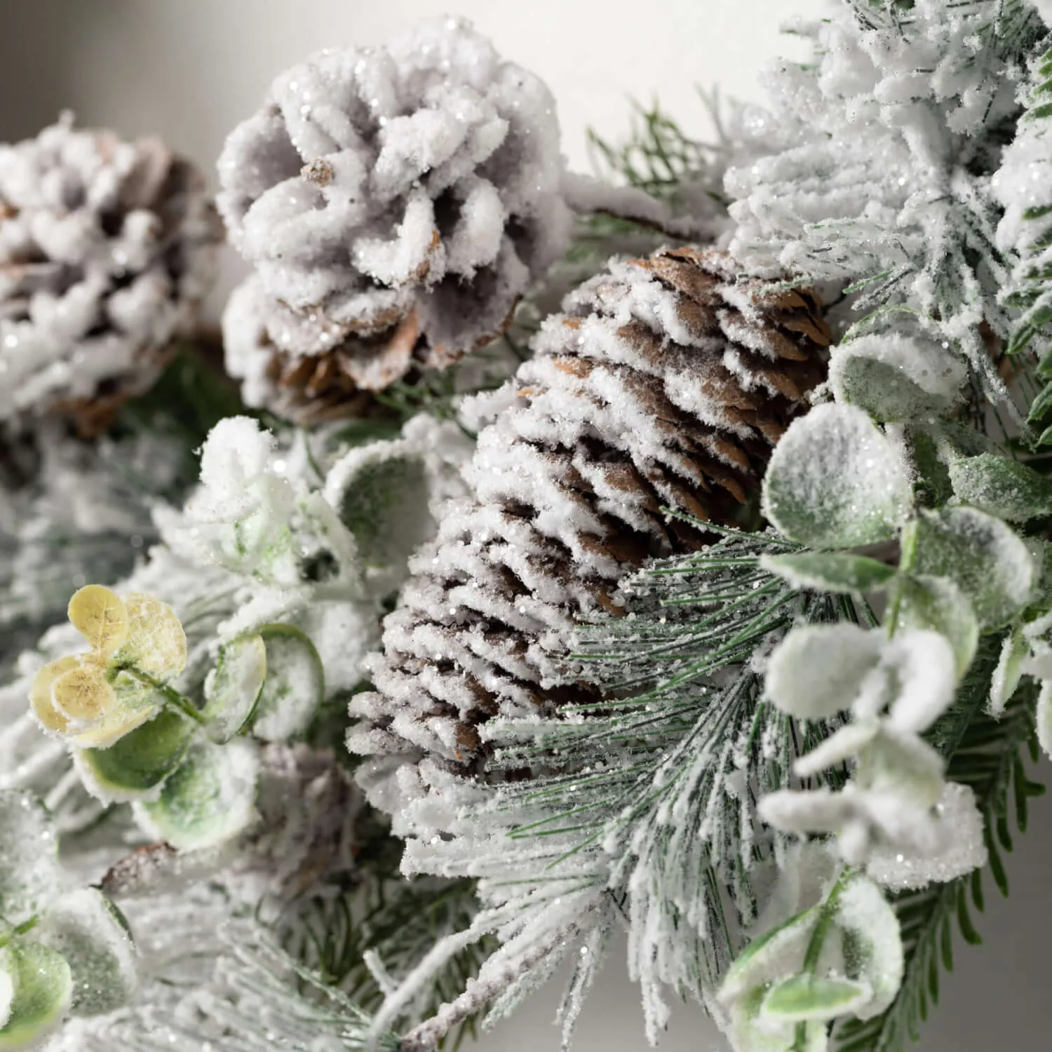 24" Flocked Pine Wreath