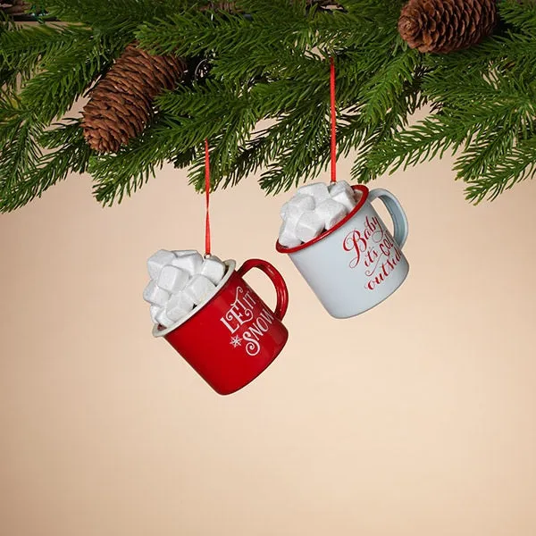 3" Hot Cocoa Mug with Marshmallows Ornament