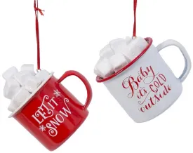 3" Hot Cocoa Mug with Marshmallows Ornament