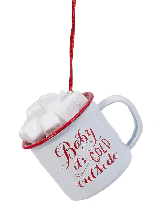 3" Hot Cocoa Mug with Marshmallows Ornament