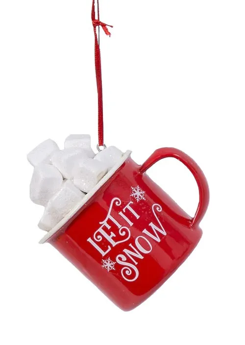 3" Hot Cocoa Mug with Marshmallows Ornament