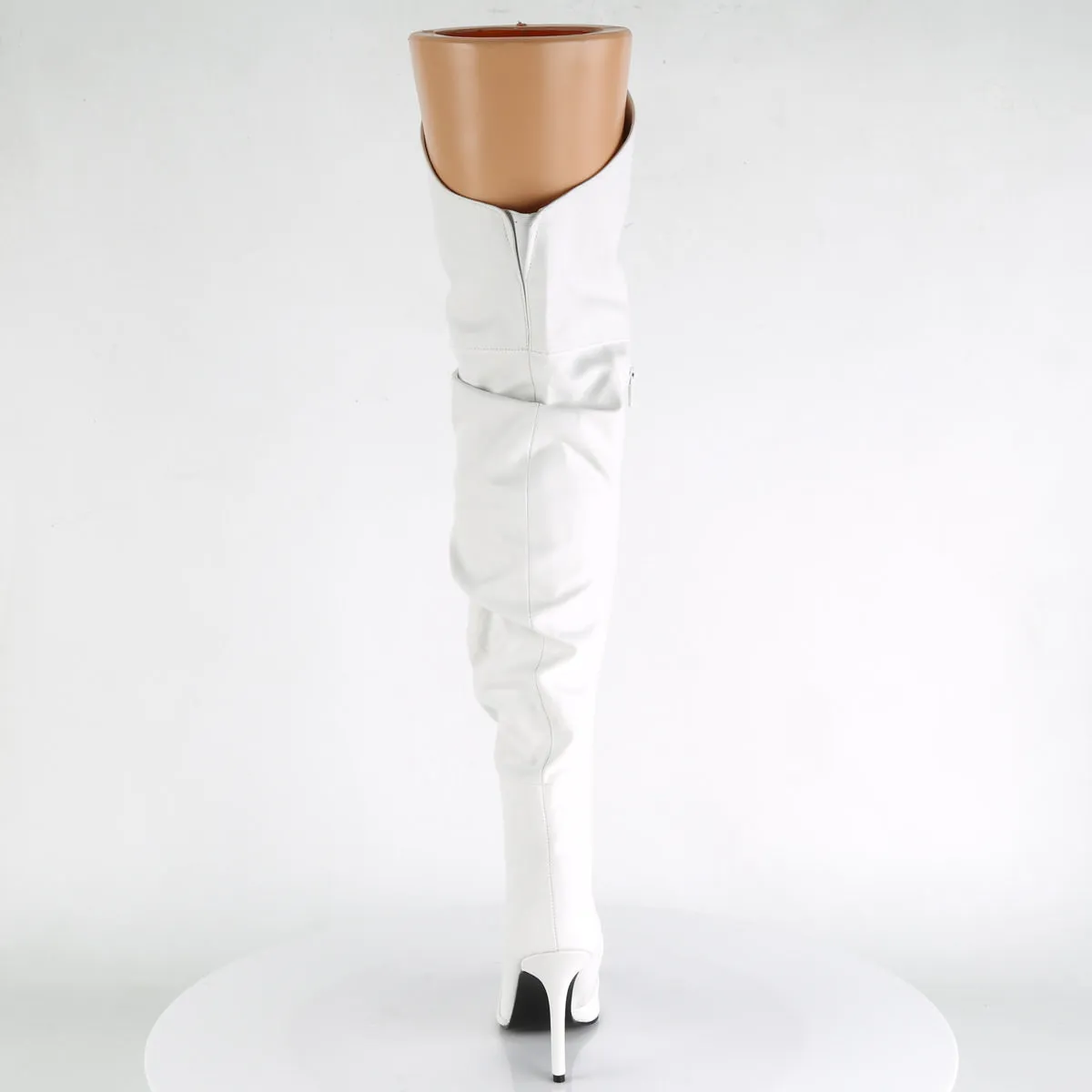 4 Inch Heel CLASSIQUE-3011 White Faux Leather