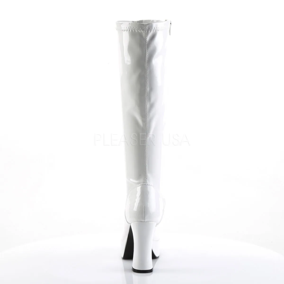 4 Inch Heel EXOTICA-2000 White Stretch Patent
