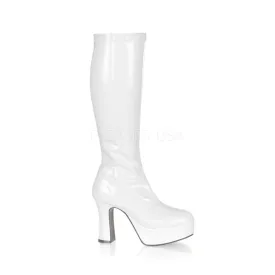 4 Inch Heel EXOTICA-2000 White Stretch Patent