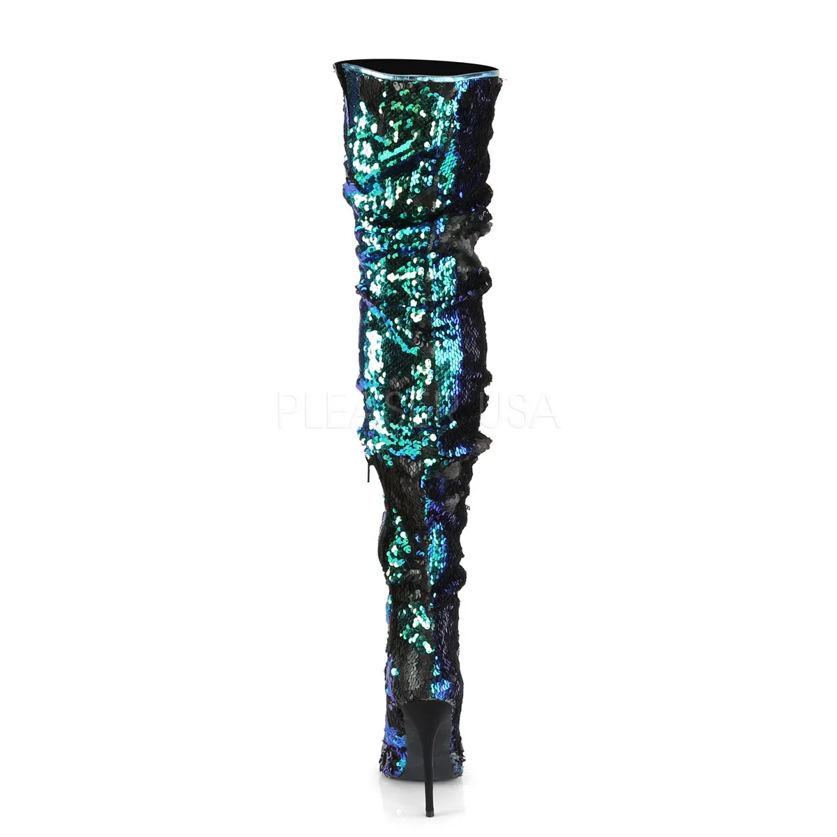 5 Inch Heel COURTLY-3011 Green Sequins