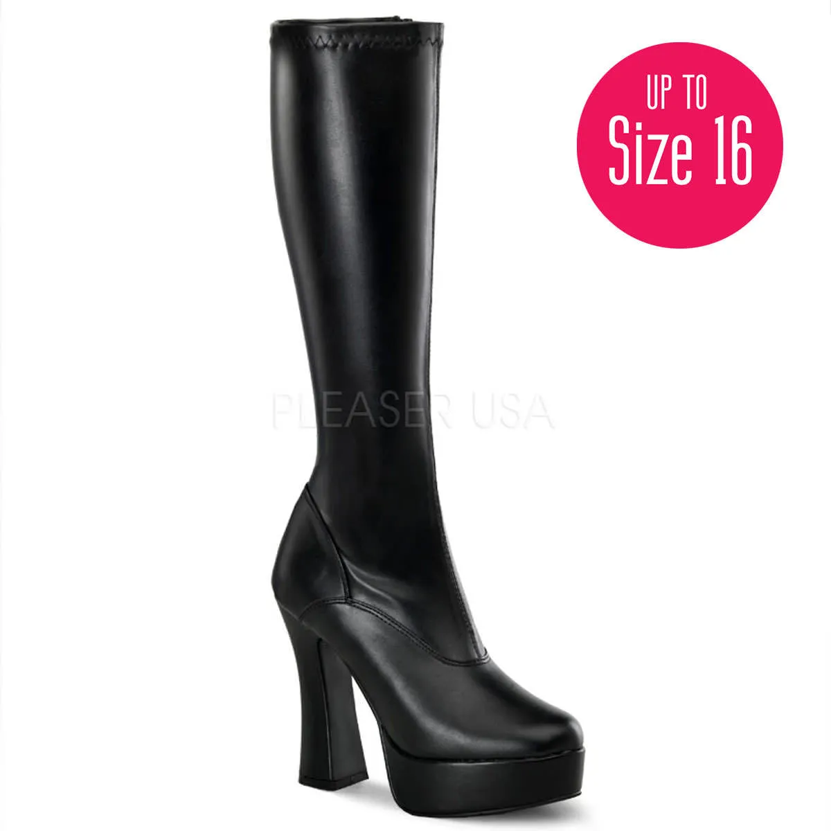 5 Inch Heel ELECTRA-2000Z Black Stretch Pu