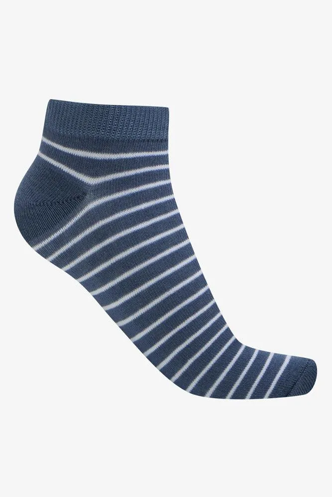 5 Pack Hearts Low Cut Socks Blue