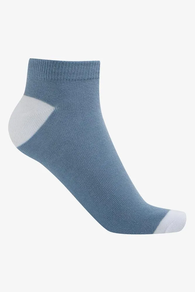 5 Pack Hearts Low Cut Socks Blue