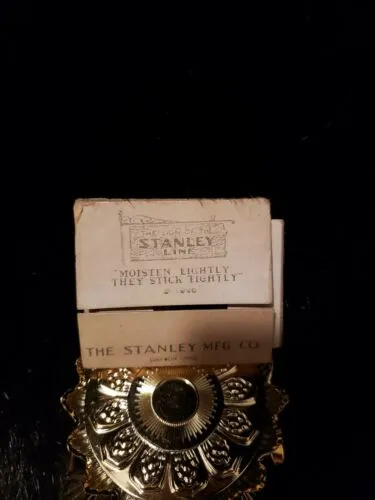 5 Rare Vintage Metal Seals Stickers 1st, 2nd Booby Prize Stanley Mfg. Co.