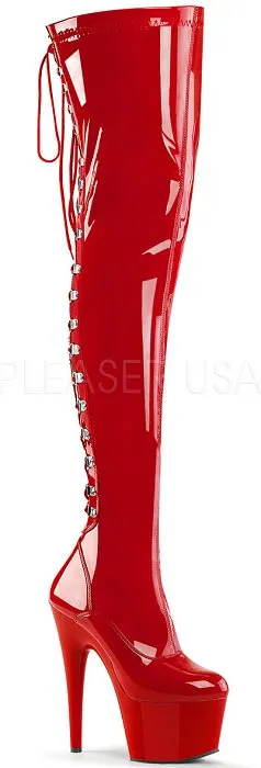 7" Lace-Up Platform Thigh Boot (ADORE-3063)