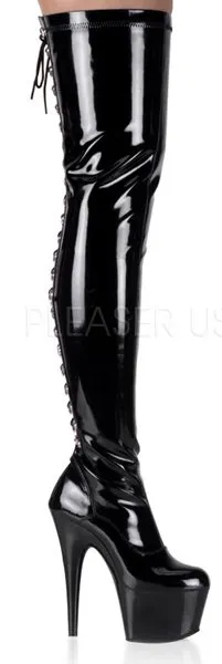 7" Lace-Up Platform Thigh Boot (ADORE-3063)