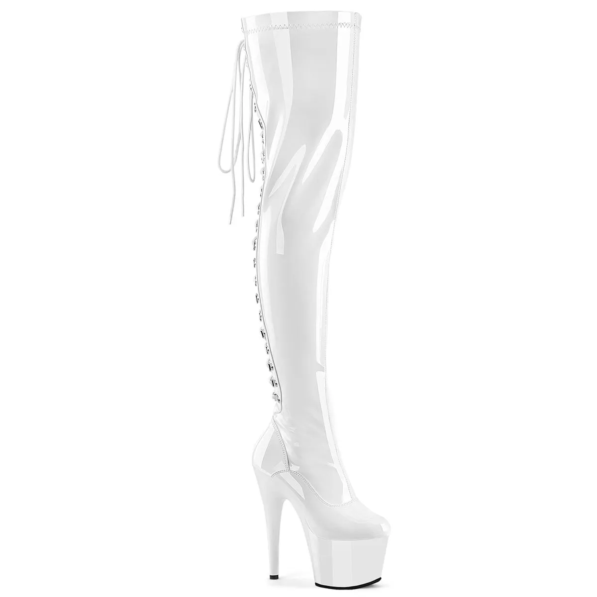 7" Lace-Up Platform Thigh Boot (ADORE-3063)