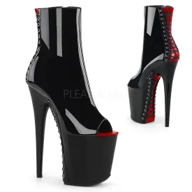 8" Heel Peep-Toe Corset Style Ankle Boot (FLAMINGO-1025)