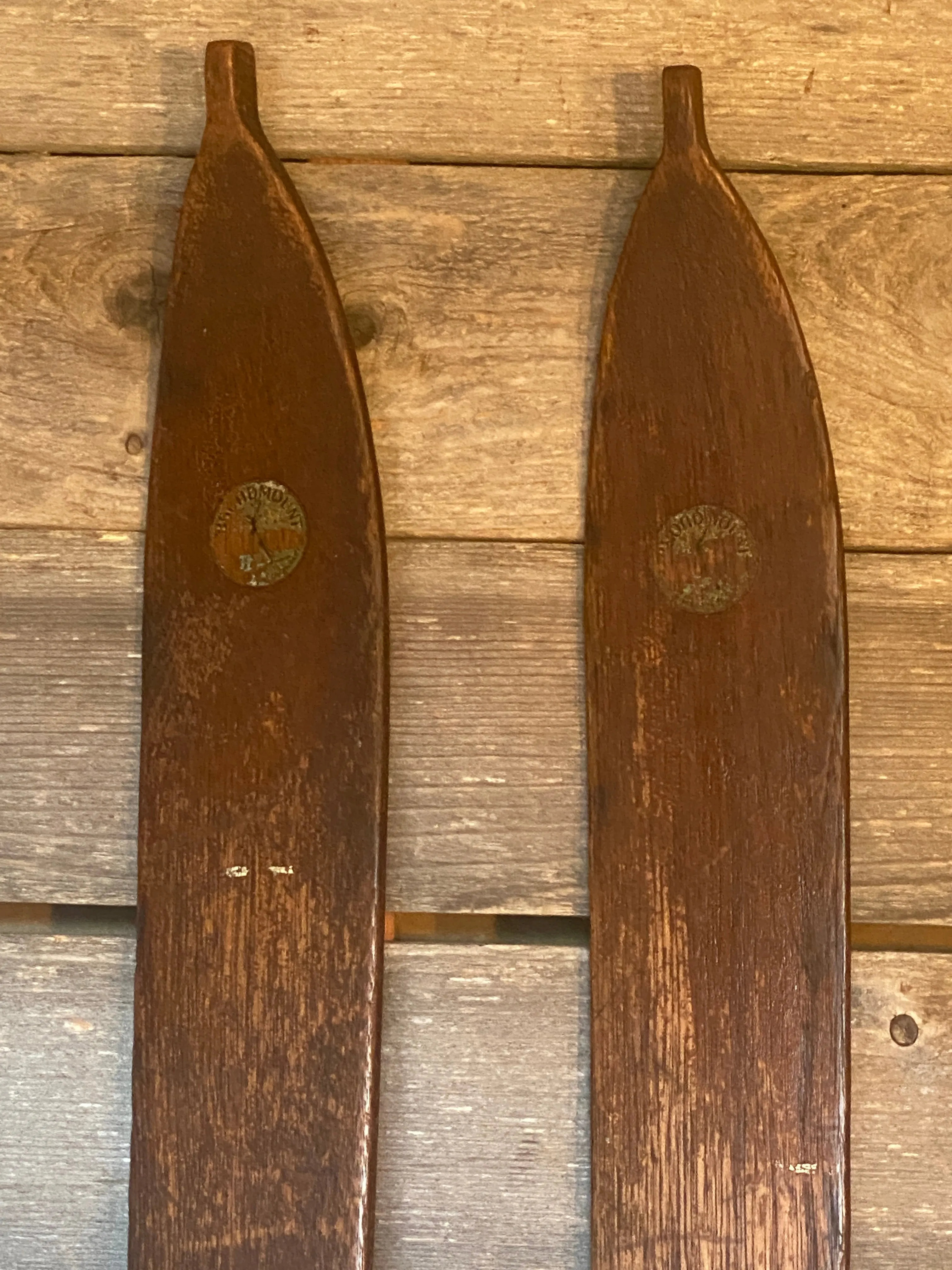 Antique Broadmount Downhill Skis