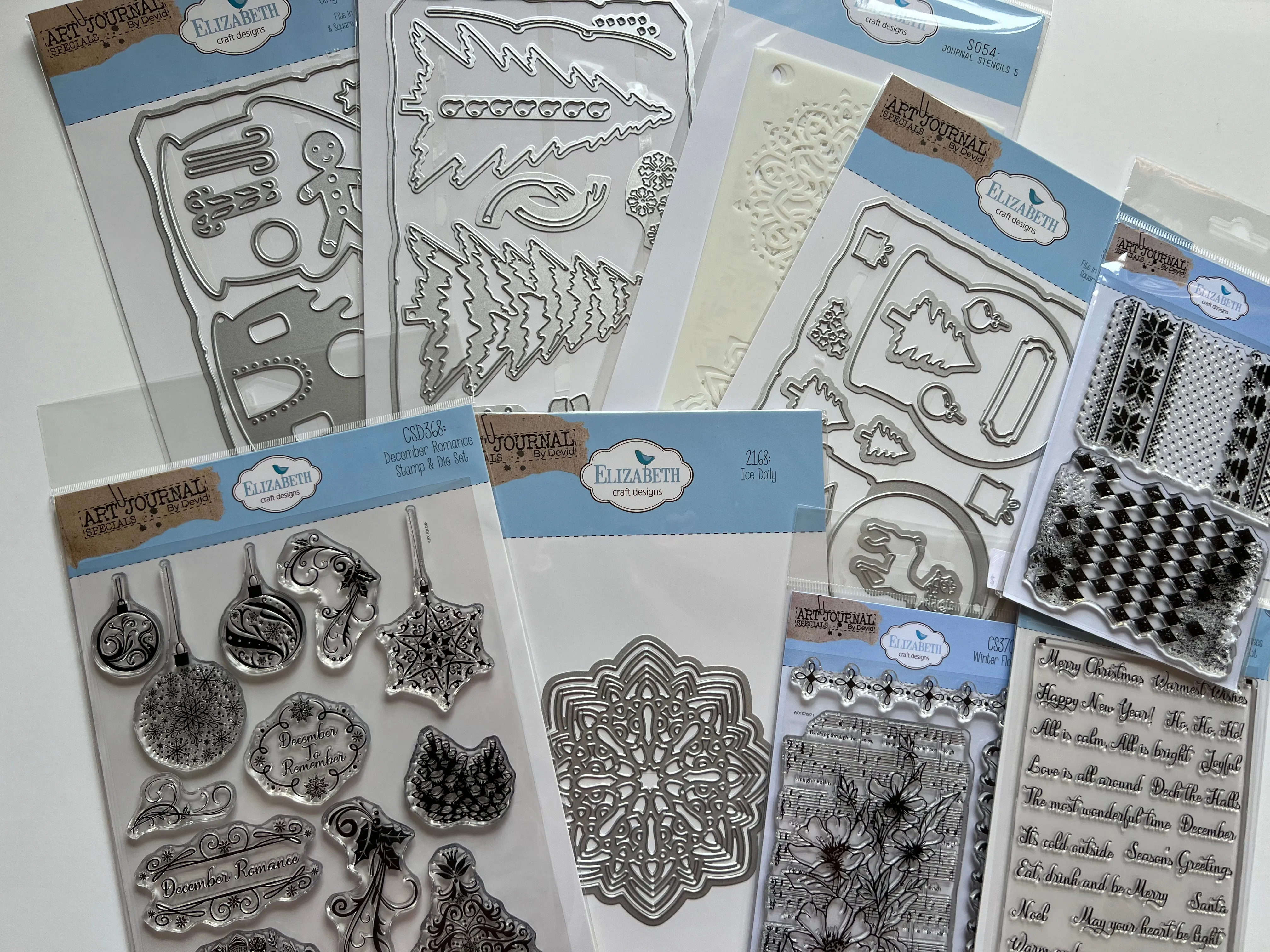 Art Journal bundle stamp stencil die set by Elizabeth Crafts Designs