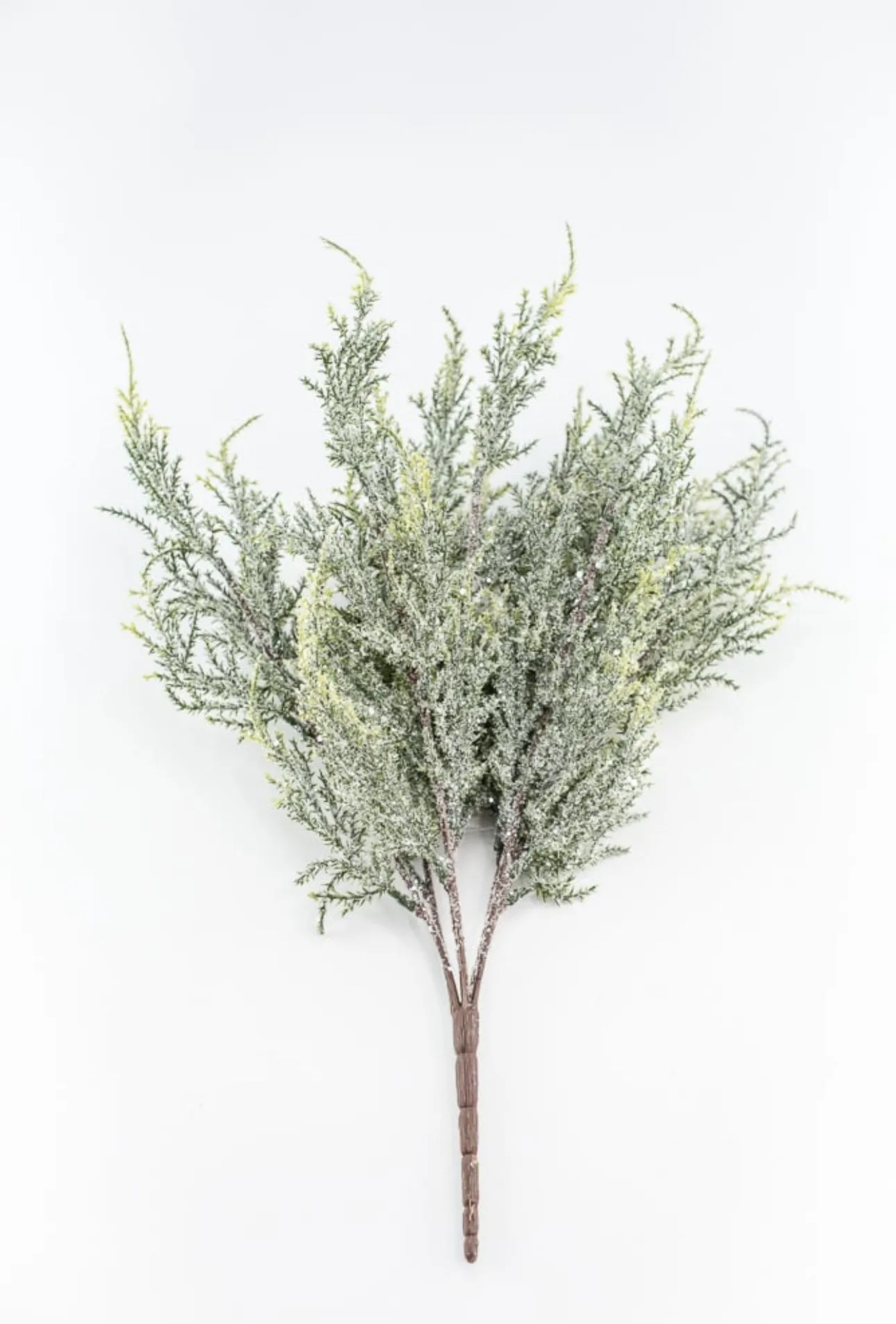 Artificial, frosted, cedar bush