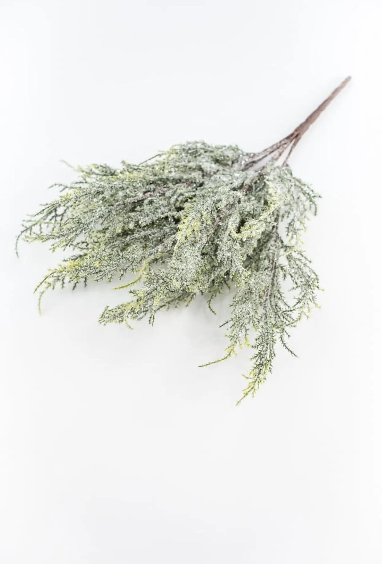 Artificial, frosted, cedar bush