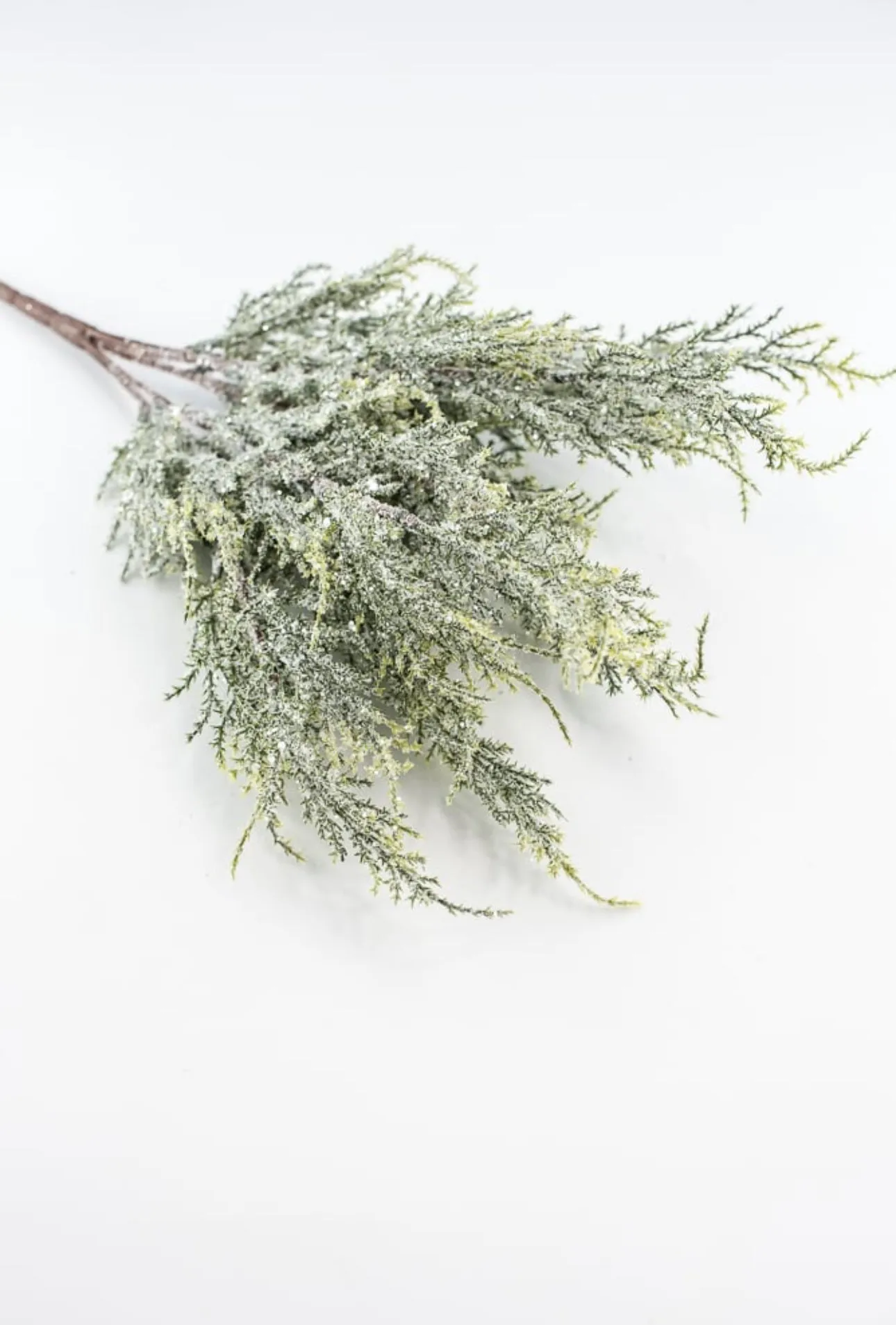 Artificial, frosted, cedar bush