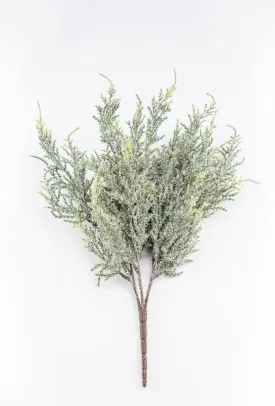 Artificial, frosted, cedar bush