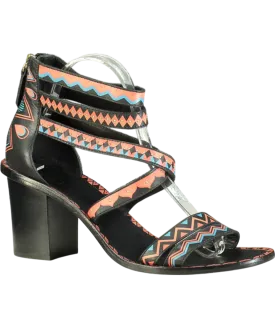 ASH Black Abstract Printed Ankle Sandals UK 7 EU 40 👠