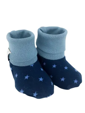 Baby Booties - Dove Blue & Navy Blue Stars