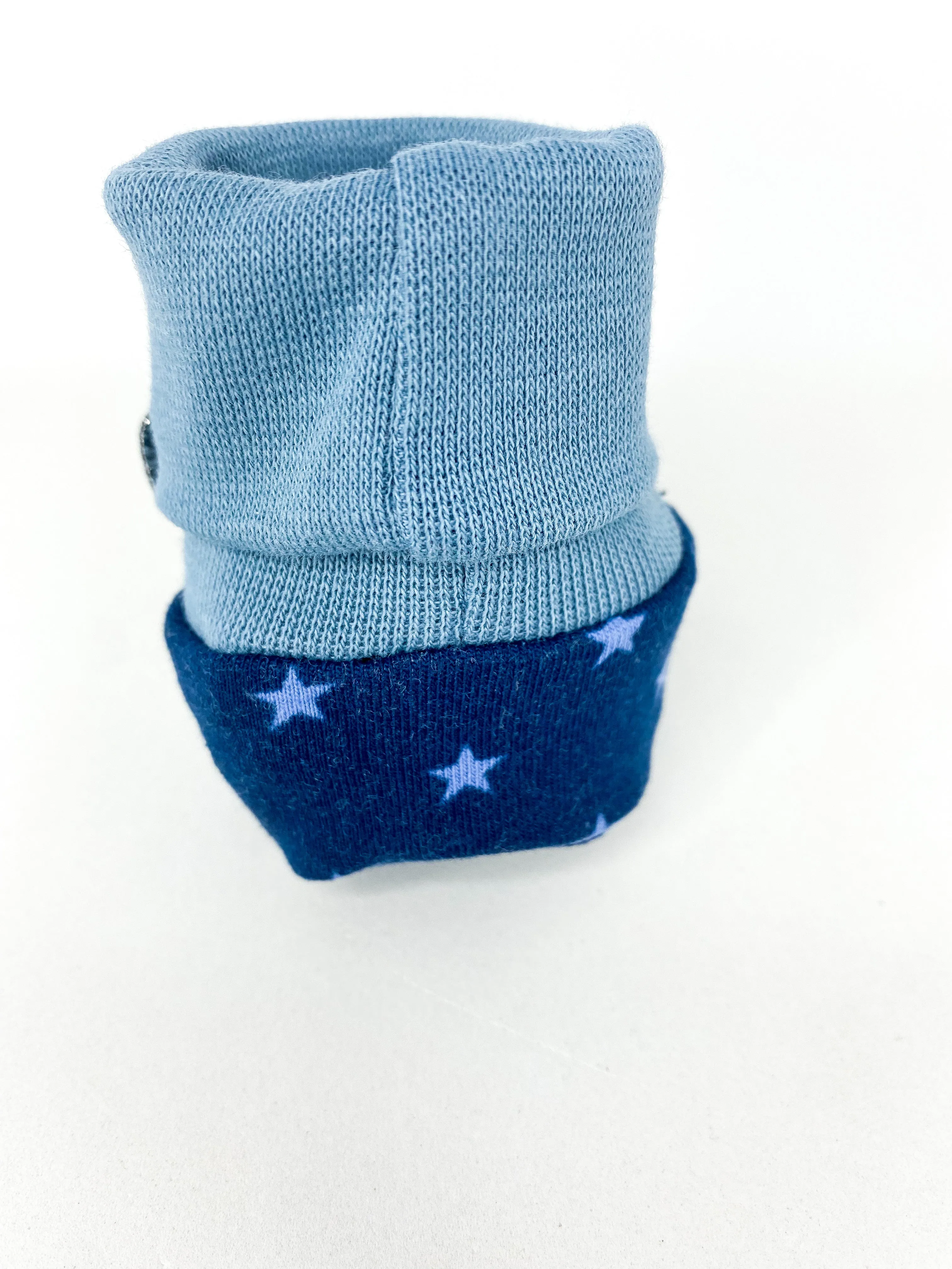 Baby Booties - Dove Blue & Navy Blue Stars