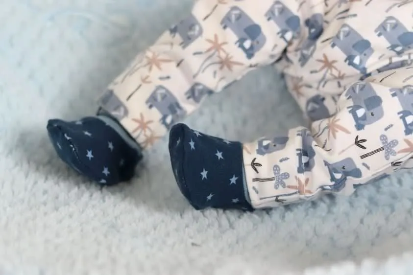 Baby Booties - Dove Blue & Navy Blue Stars