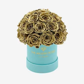 Basic Mint Green Suede Superdome Box | Gold Roses