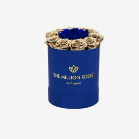 Basic Royal Blue Suede Box | Gold & Royal Blue Mini Roses