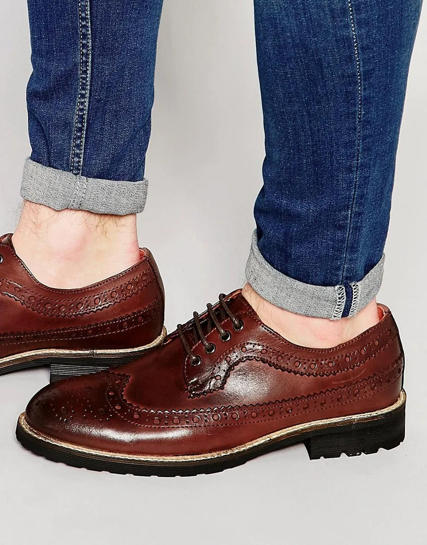 Bellfield Hannover Brogues In Brown Leather