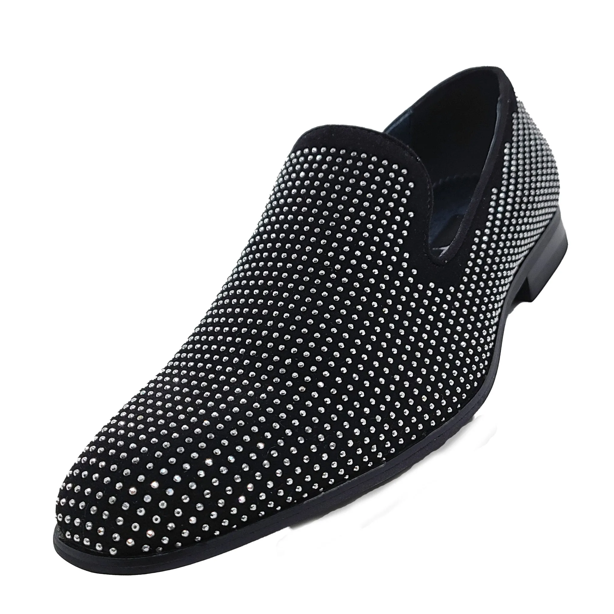 Black Crystal Studded Formal Loafers - Stylish & Comfortable