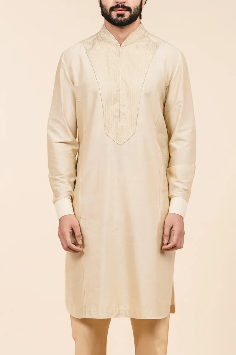 Black Textured Single Kurta