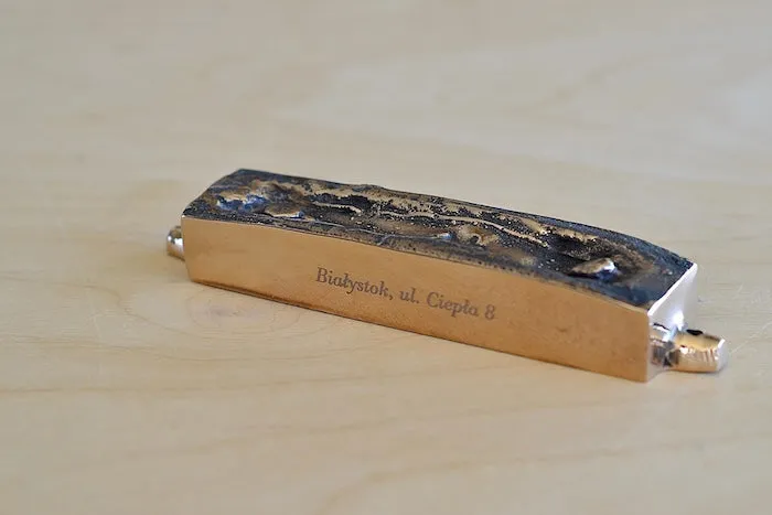 Bronze "Mezuzah From This Home" - Bialystok Poland
