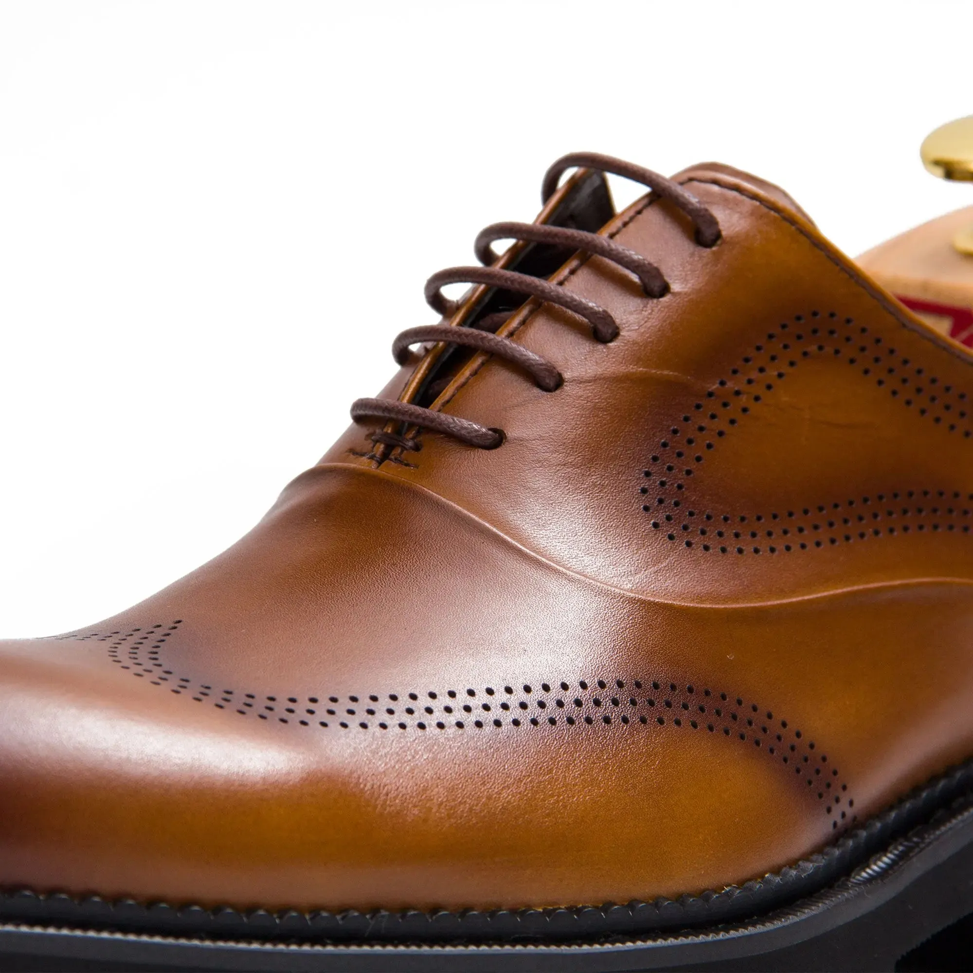 Brown thick sole oxford shoes
