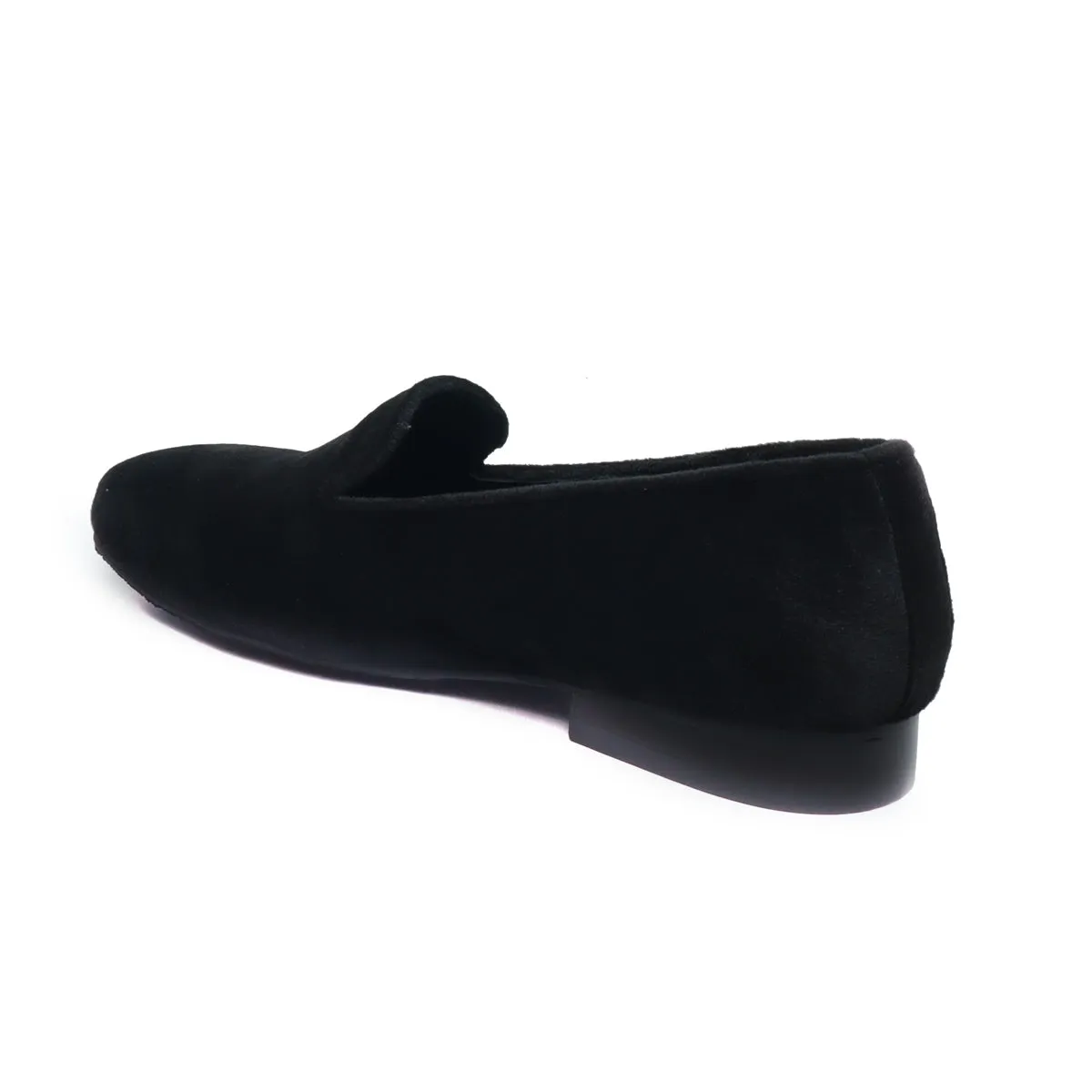Brune & Bareskin Black Velvet Slip-Ons For Women