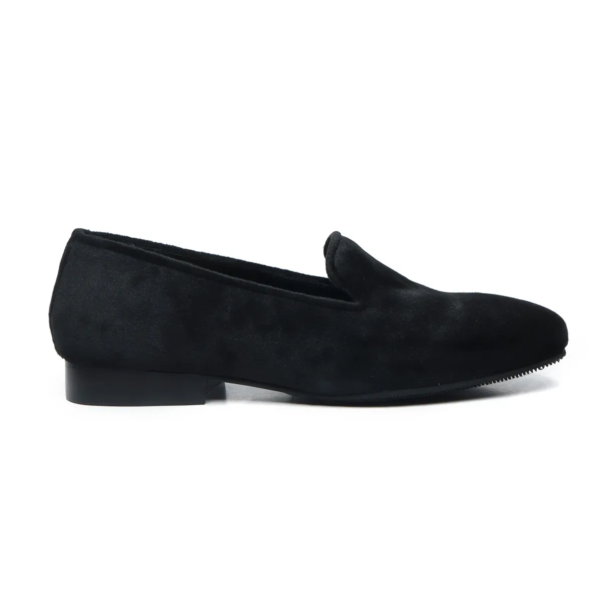 Brune & Bareskin Black Velvet Slip-Ons For Women