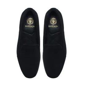 Brune & Bareskin Black Velvet Slip-Ons For Women