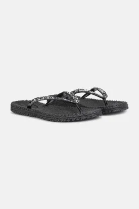 Chunky Glitter Flip Flop - Black