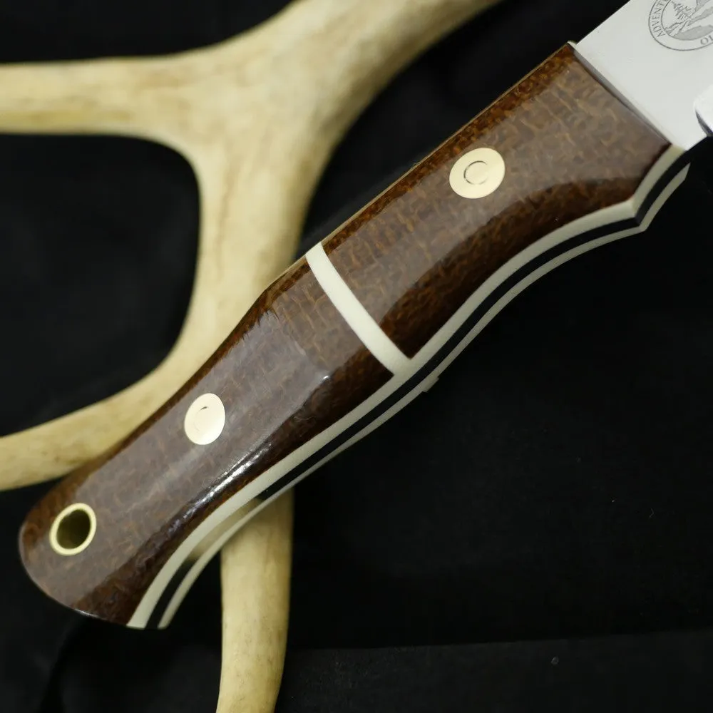 Classic: Dark Brown Burlap & Ivory G10