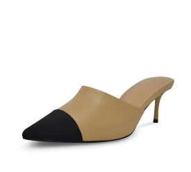 Debra Two Tone Kitten Heel Mules