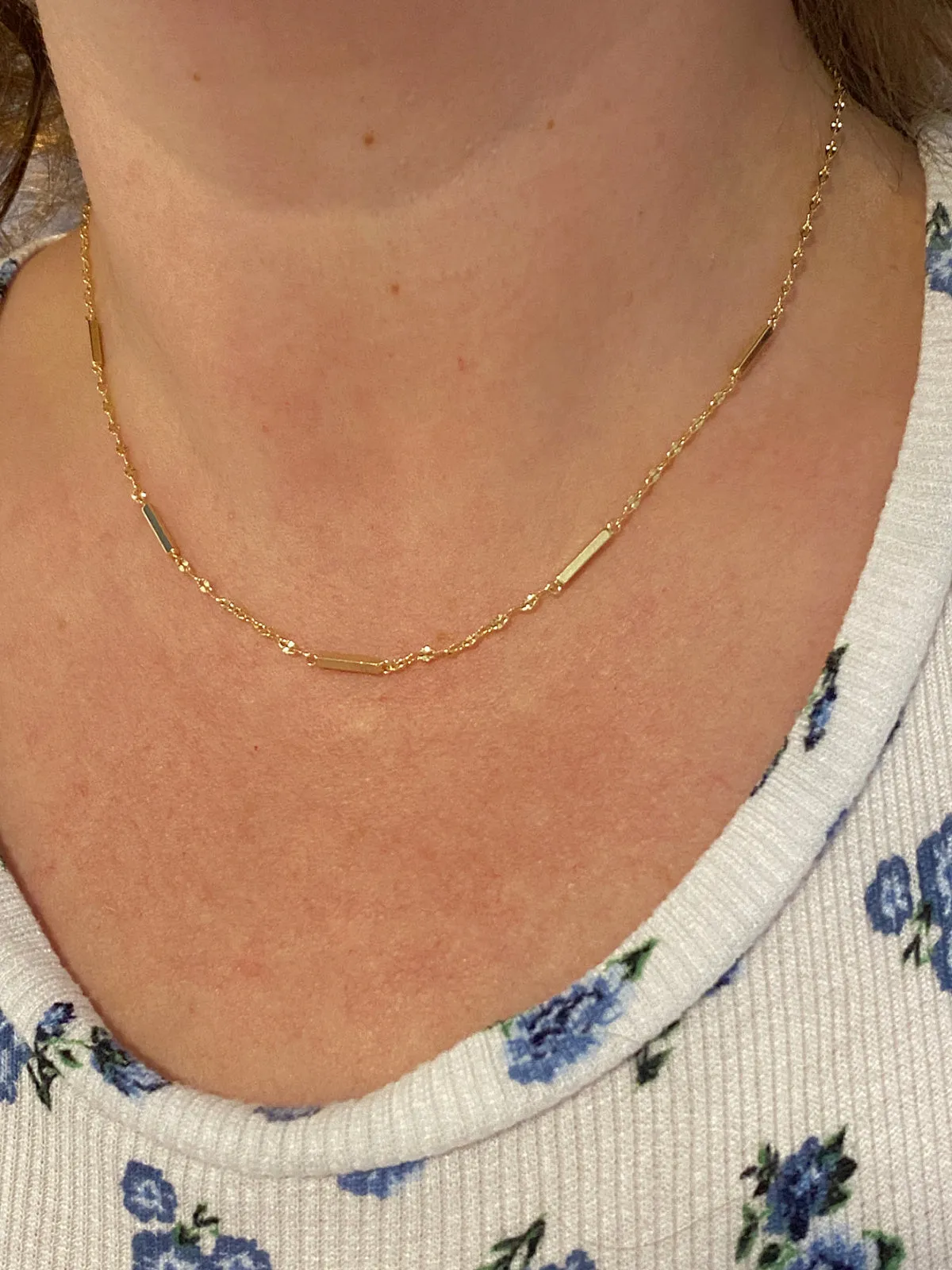 Decorative Bar Chain Necklace