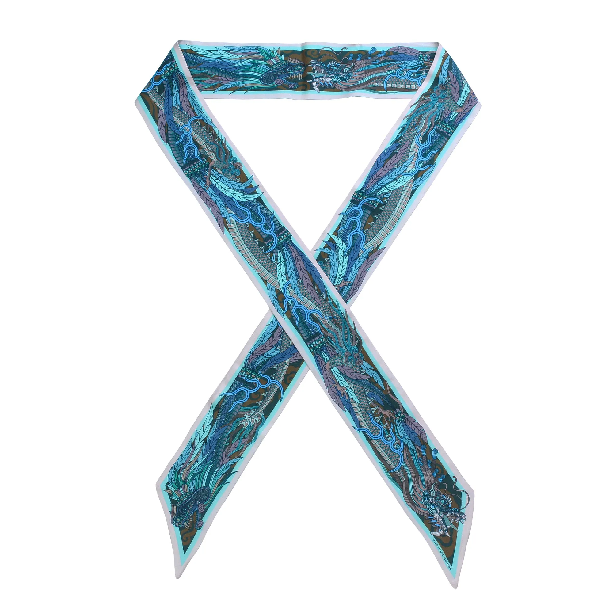 Dragon Bow Caelum, Silk Ribbon Scarf